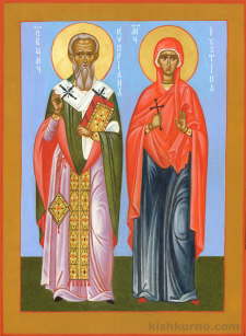 Ікона Священномученик Кипріян і Мучениця Іустина